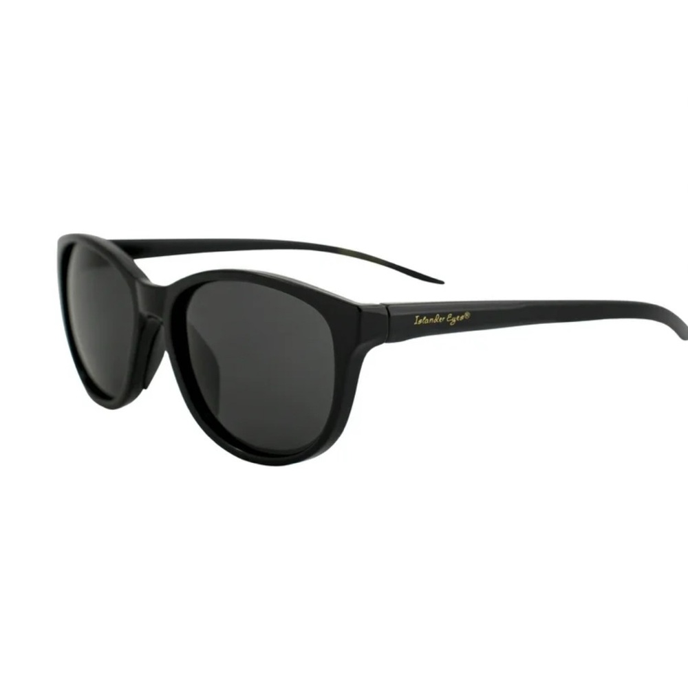 Islander Eyes Gili Polarized Sunglasses Retro Style Black Frame w/ Smoke Lens